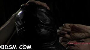 sexy girl in tight bondage takes toy contest fucking from dominant babe