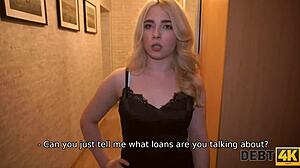 Debt collector raw fucks curly blonde debt slut