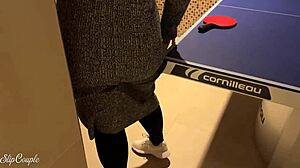 i love how this cute girl plays with that big cock in the game room, so risky public fun outdoors...