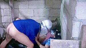 Busty pinay teen pounded hard on construction site creampie finish