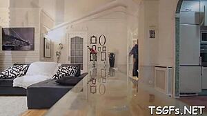 Chap's Monster Boner Shoves Deep In Shemale's Tight Ass!