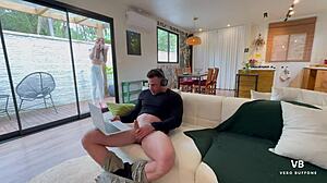 StepMom's Big Ass Catches Me Jerking Off Leads to Massive Facial