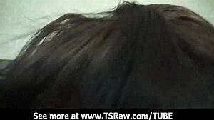 Hard Shemale Tgirl Bareback Anal Ass To Mouth Gaping Monster Cock Closeup