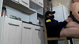 imagine your chubby blonde bride gaping her fat ass bareback while hubby watches doorman pound