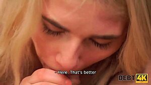 Debt collector raw fucks curly blonde debt slut