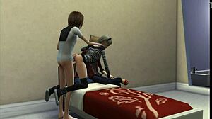 sims 4 cuckold scene teases with sneaky licks and old guy watching her play.