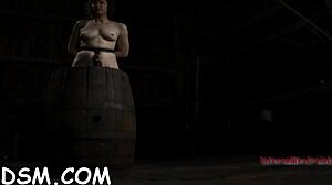 sexy girl in tight bondage takes toy contest fucking from dominant babe