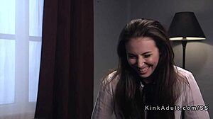 hey tied brunette flogged hard then anal banged rough