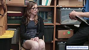 store officer strips then face fucks teen shoplifter