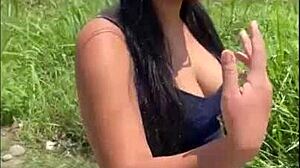 guy pays hot venezuelan cash to fuck her tight pussy right in public view?