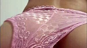 Latina masturbates intensely with new lingerie dildo from her osito