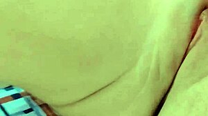 young petite HANA LILY spreads tiny smooth pink pussy on bed