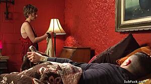 Coach and players turn journalist into gaping gangbang toy?