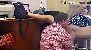 hey boss lady forces employee to lick her wet pussy on hidden cam 😈🍑 wanna be next??