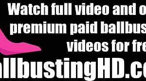 Sexy babe delivers brutal new year ball kicks on knees