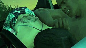 Gta 5 franklin bangs hot hooker in car service!