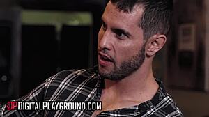 Jasmine Vega mounts Duncan Saint's cock cowgirl style in red hot rodeo boots.