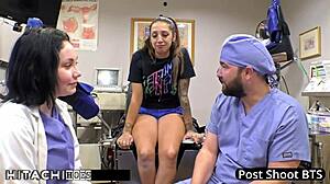 Nurse Lenna Lux Forces Hitachi Orgasms on Human Guinea Pig Patient Stefania Mafra