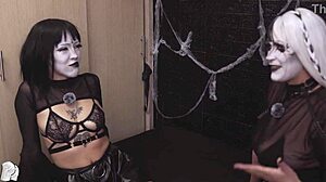 Bisexual Babes Scissor And Squirt After Halloween Party Licking Wet Pussies Tight