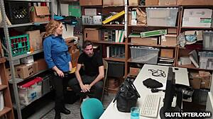 Blonde milf lp officer feeds pussy to suspect's big cock in office