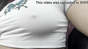 Dakota marr flashes hairy pussy masturbating publicly in car