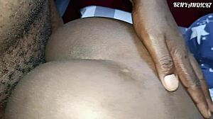 african couple's bedtime doggystyle with big black cock closeup