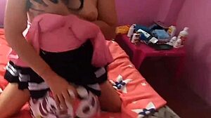 latina amateur grinds pillow riding her pink wet vagina to ecstasy