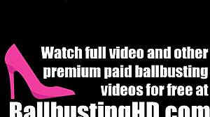 Sexy babe delivers brutal new year ball kicks on knees