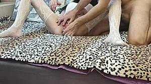 i can't believe my wife in white stockings fucked right in front of her cuckold husband