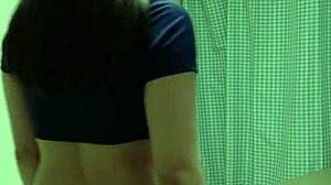 big boobs japanese cabin crew strips uniform for steamy shower and thong reveal