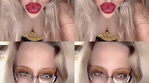 wow check out this belly dancer goddess shaking her huge belly with glasses on