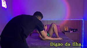 Tattooed Redhead Flashes Sheer Curves with Oily Blowjob Behind the Scenes