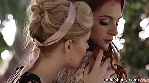 hey charlotte stokely seduces maya kendrick licks her bush outdoors so hot 😘🌳💦