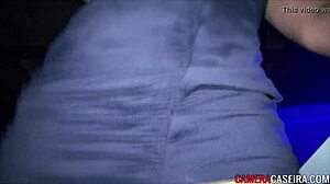 watch these hot brazilian brunettes strip naked and tease in the club!