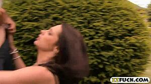 two hot babes take turns sucking and assfucked by monster cock in bedroom threesome