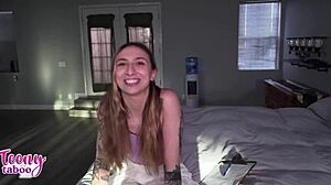 Nina Nova's Pigtails Bounce in Bareback Creampie Doggystyle