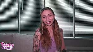 Nina Nova's Pigtails Bounce in Bareback Creampie Doggystyle