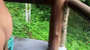 corno watches wife beg black bull to pound her milf ass outdoors first