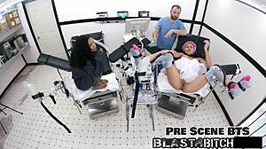 Step Sisters Spread Shaved Pussies. They Get Blasted With Hot Cum!