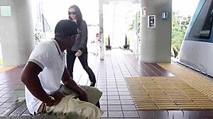 Pregnant Slut Deepthroats Black Monster Cock Outdoors Cum Covered