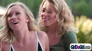 blonde wife cheats kissing fingering facesitting shaved poolgirl orally