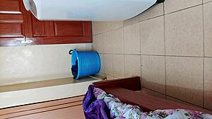 Asian beauty strips clothes slowly for solo tease