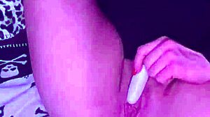 dirty tattooed goth milf raven toys her pussy with dildo till cum