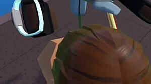 Cute Girl Kneels Sucking Thick Cock Deep in Rec Room