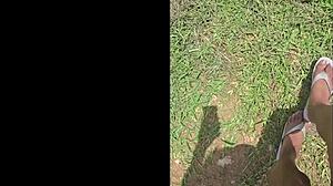 WOW! Stomping Huge Feet in Yard Makes Everything Tiny Down There 18+