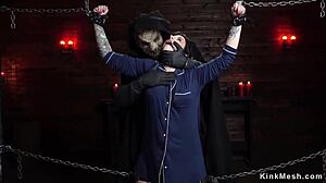 busty slave shackled toyed hard 😈🔗