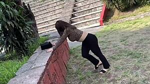 pam latina milf flaunts big ass big tits and pussy for halloween