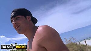 jasmines giant cuban tits swing wild as brunette rides cock in bangbros group bang