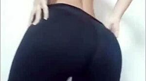 wife shakes big ass dances teases flashes wet pussy