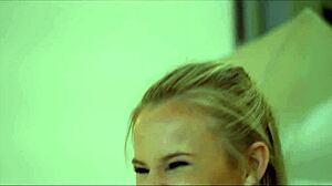 Cutie Jillian Janson Keeps Glasses On While Finger Fucking Her Tight Solo Pussy.